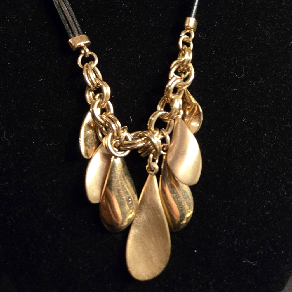 Lia Sophia Gold Tone Teardrop Statement Necklace | Designer Jewelry - Picture 6 of 7